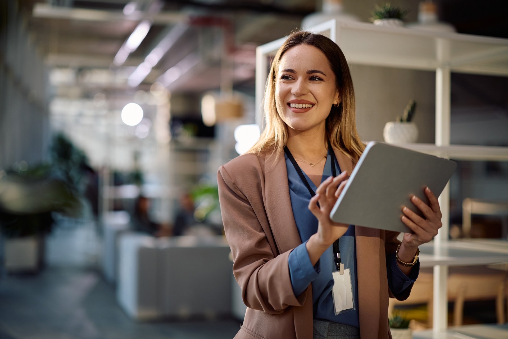 Enterprise leader reviewing an AI analytics dashboard