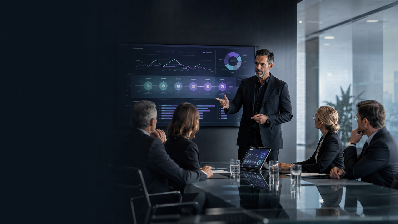 AI strategy boardroom presentation